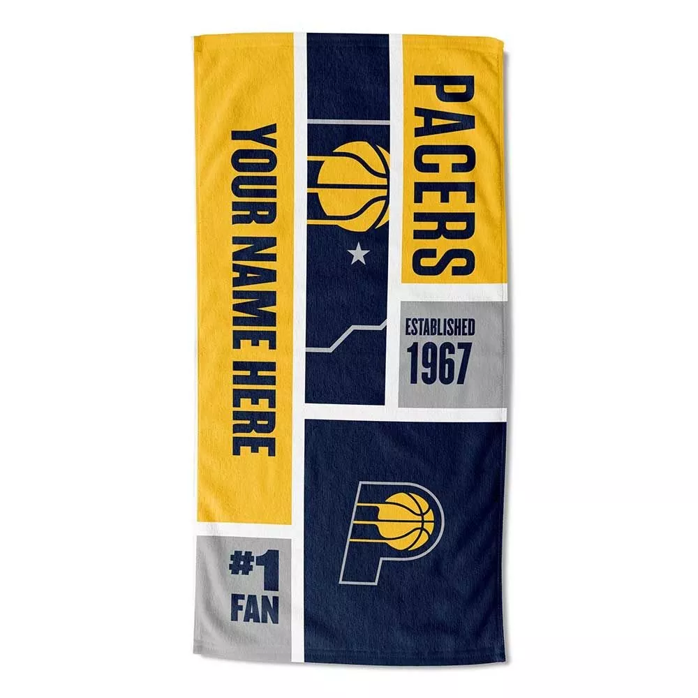 [Personalization Only] OFFICIAL NBA Colorblock Personalized Beach Towel - Indiana Pacers
