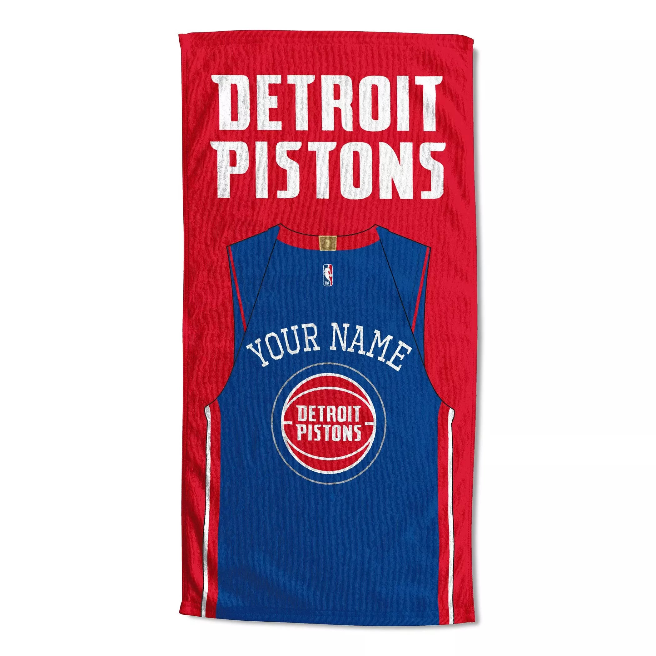 [Personalization Only] OFFICIAL NBA Jersey Personalized Beach Towel - Detroit Pistons
