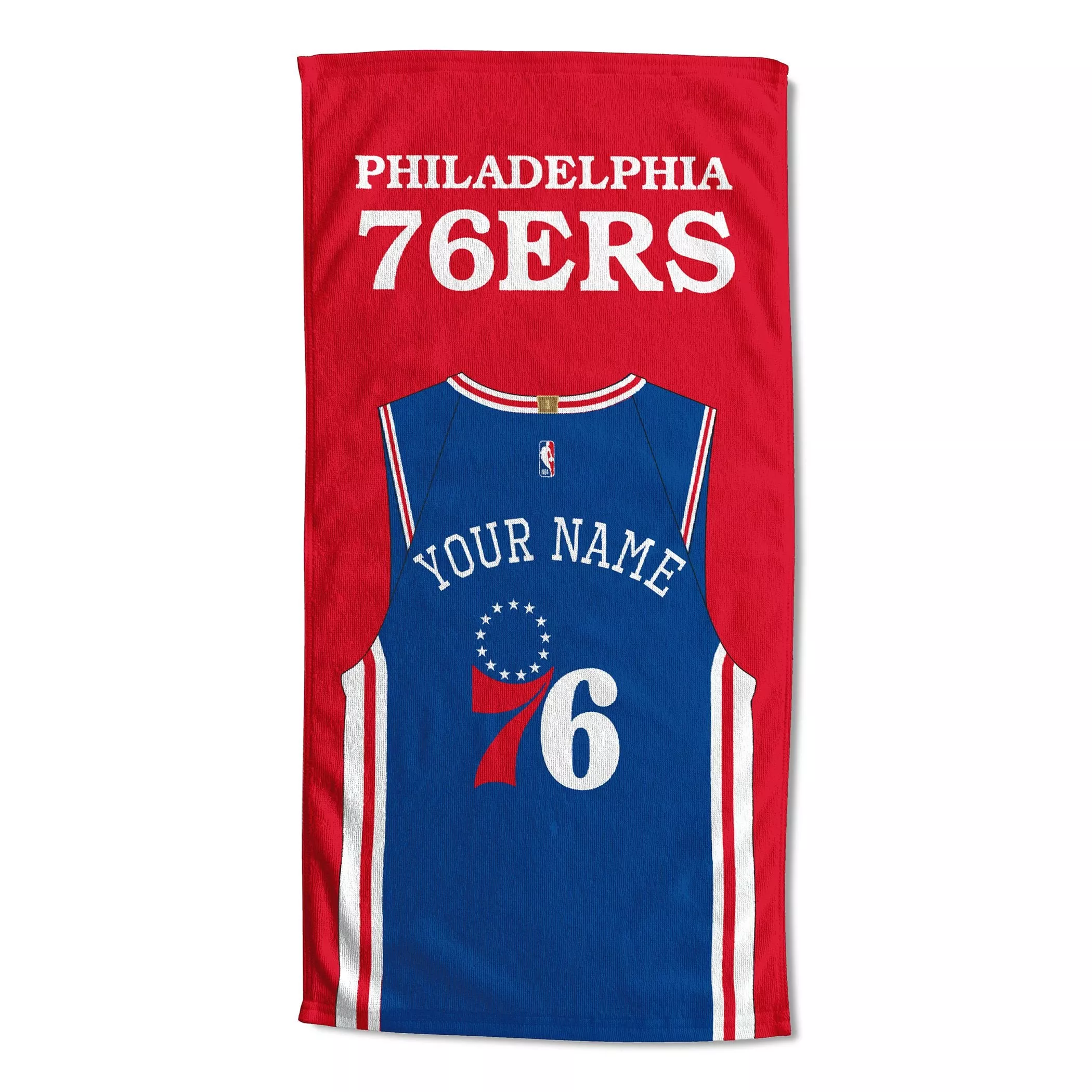 [Personalization Only] OFFICIAL NBA Jersey Personalized Beach Towel - Philadelphia 76ers