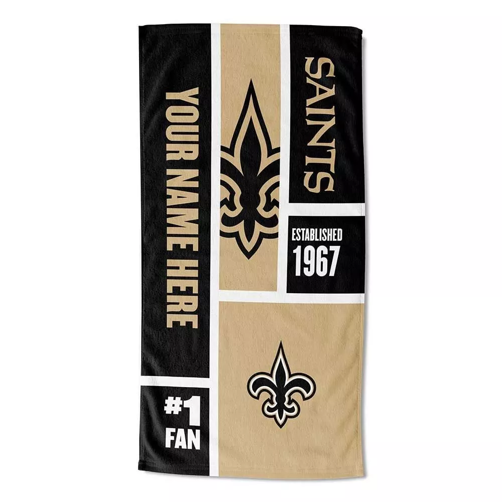 [Personalization Only] OFFICIAL NFL Colorblock Beach Towel - Saints
