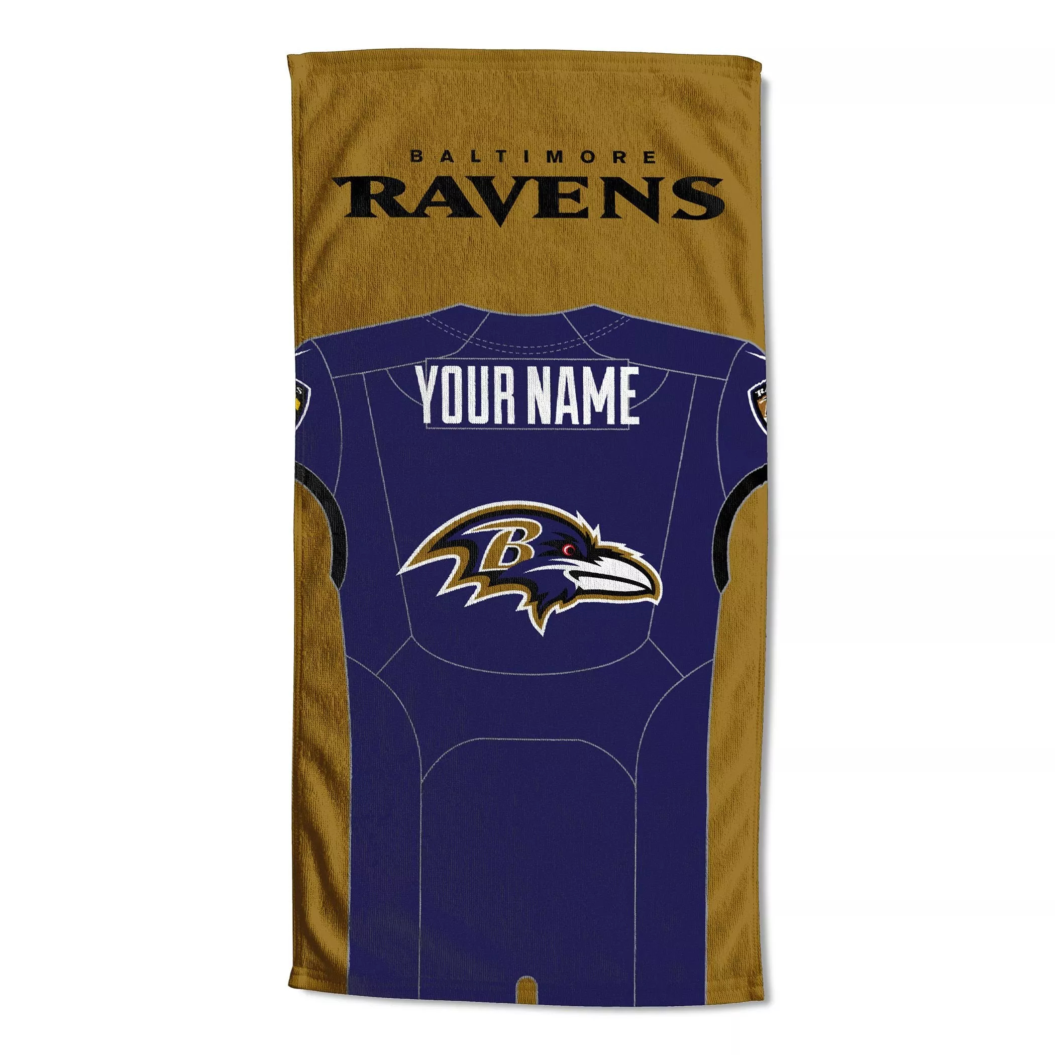 [Personalization Only] OFFICIAL NFL Jersey Personalized Beach Towel - Baltimore Ravens