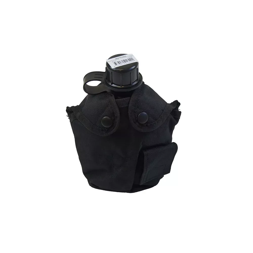 Westrooper 1 x 1L Military Canteen Black + Bottle Cover Black