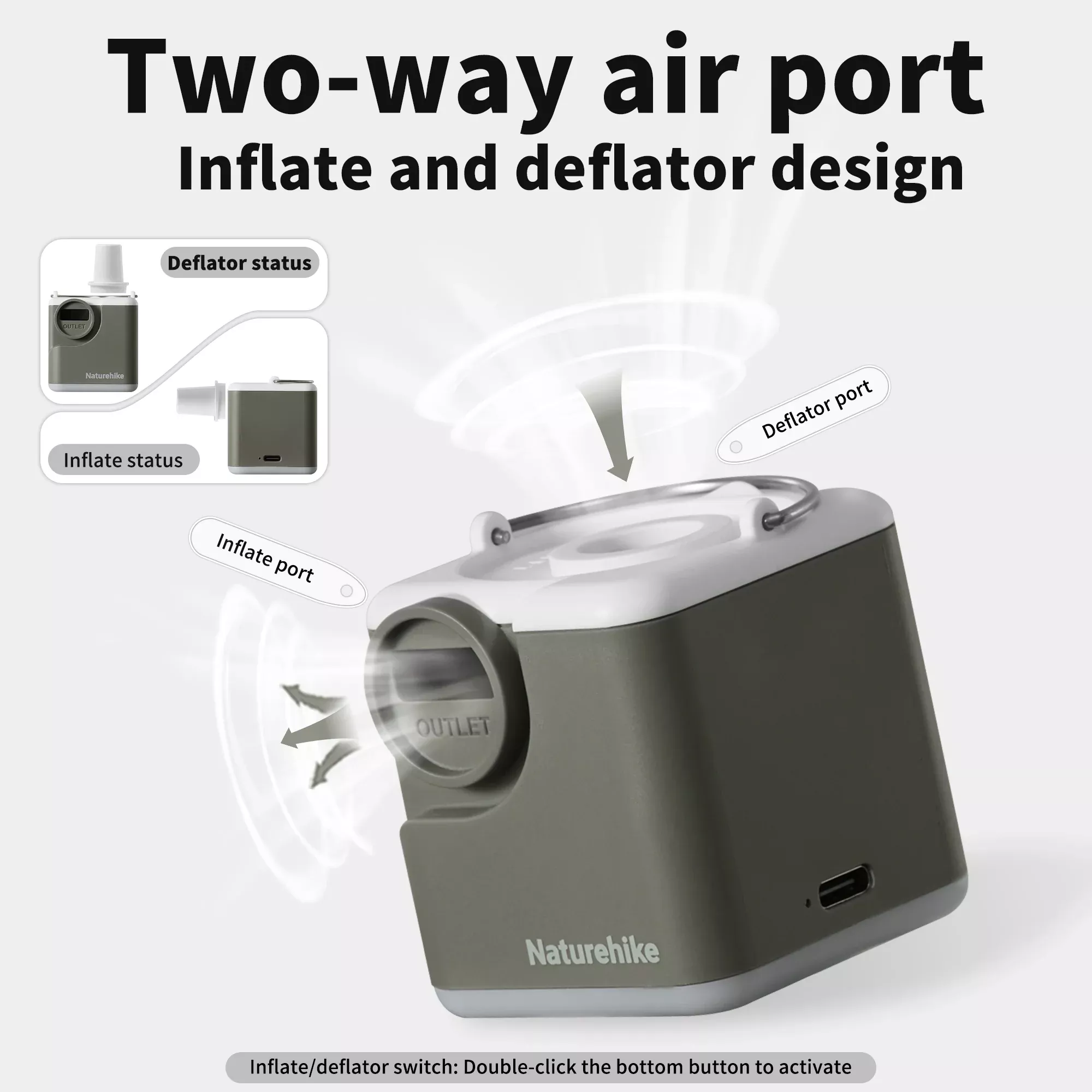 Wind-air™ Compact Rechargeable Multi-Function Air Pump