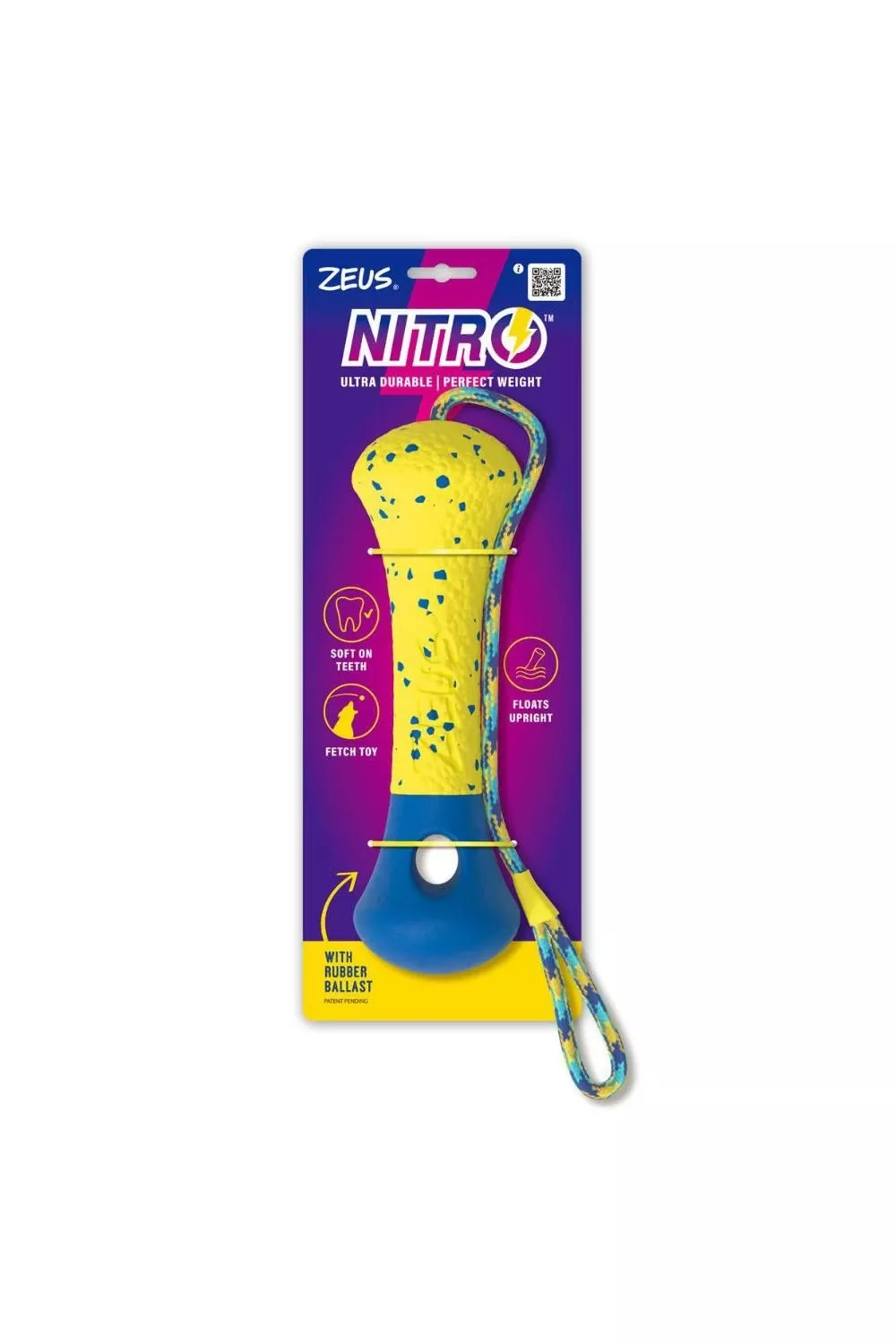 Zeus Nitro Weighted Buoy with Rope Dog Toy