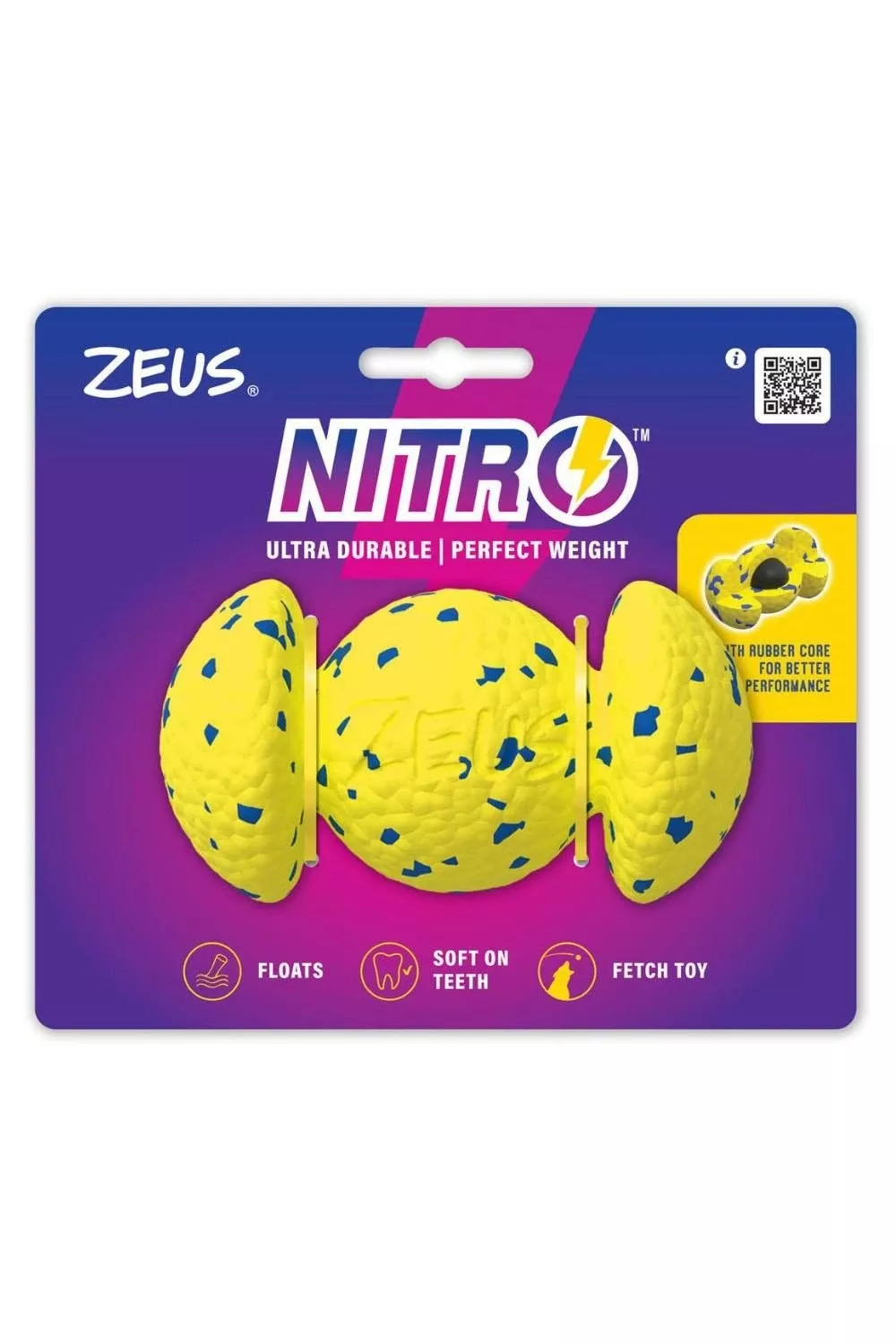 Zeus Nitro Weighted Grip Ball Dog Toy